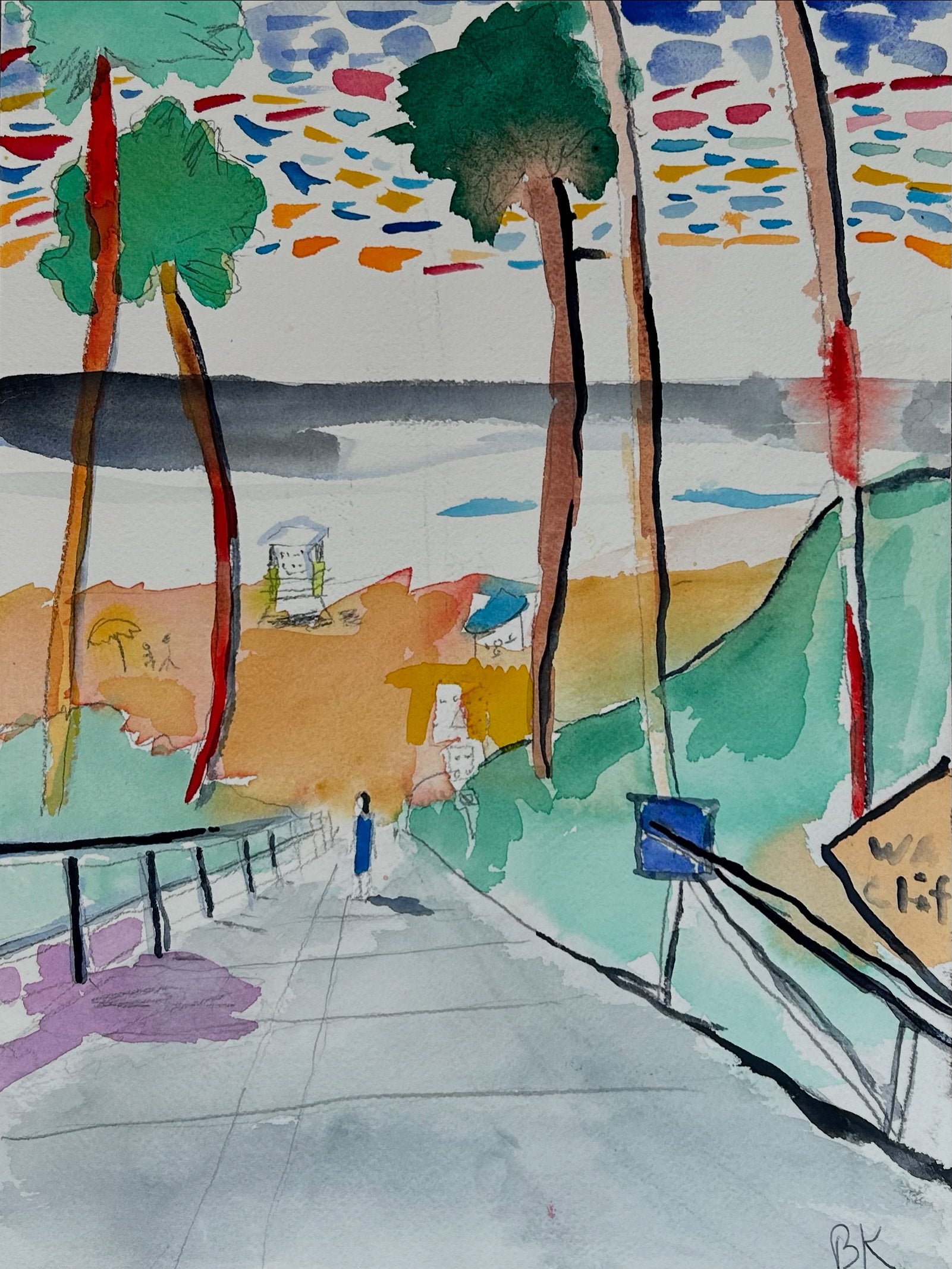 "Fletcher Cove, Solana Beach" -- 14" x 10"