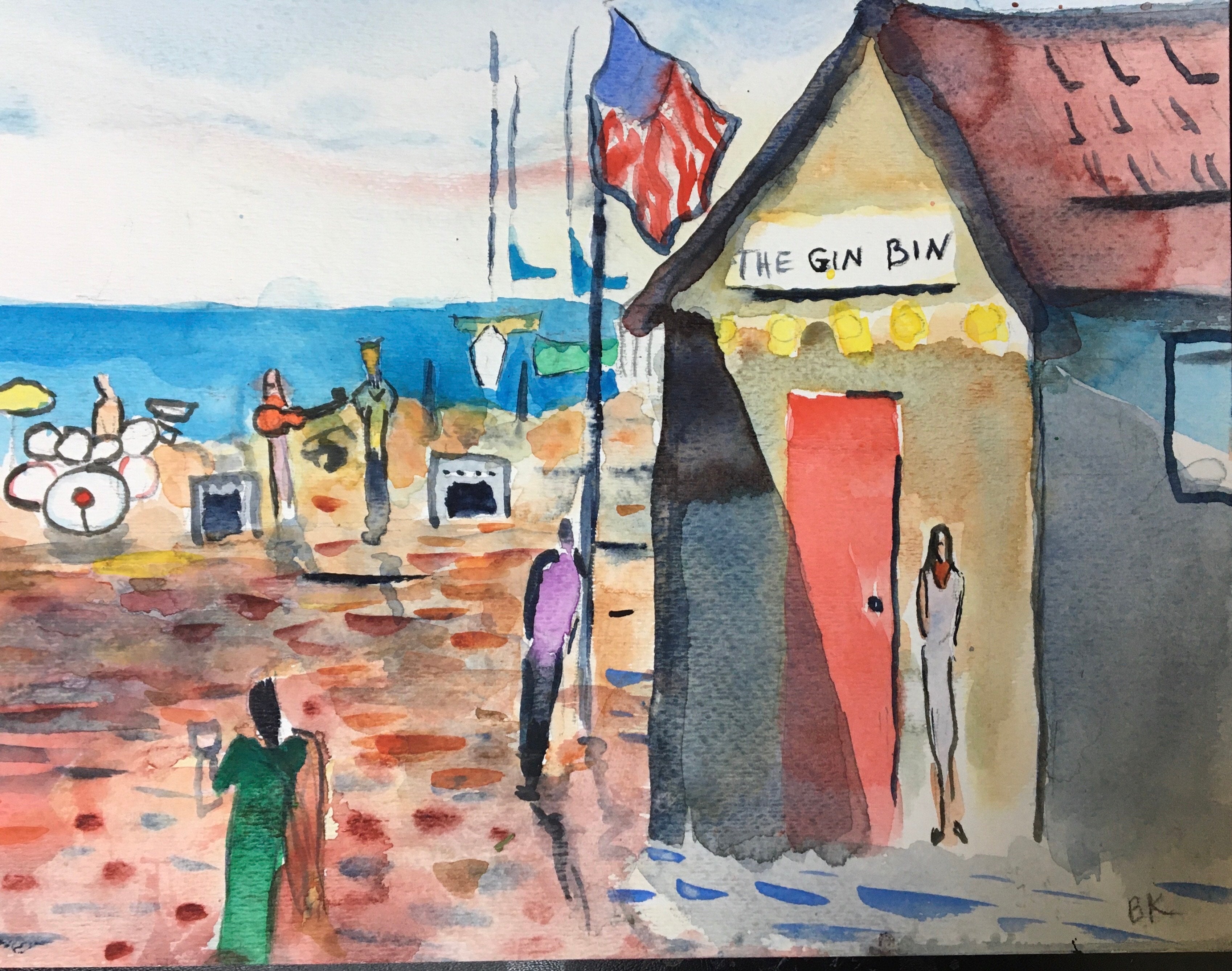 "The Gin Bin" -- 9" x 12"