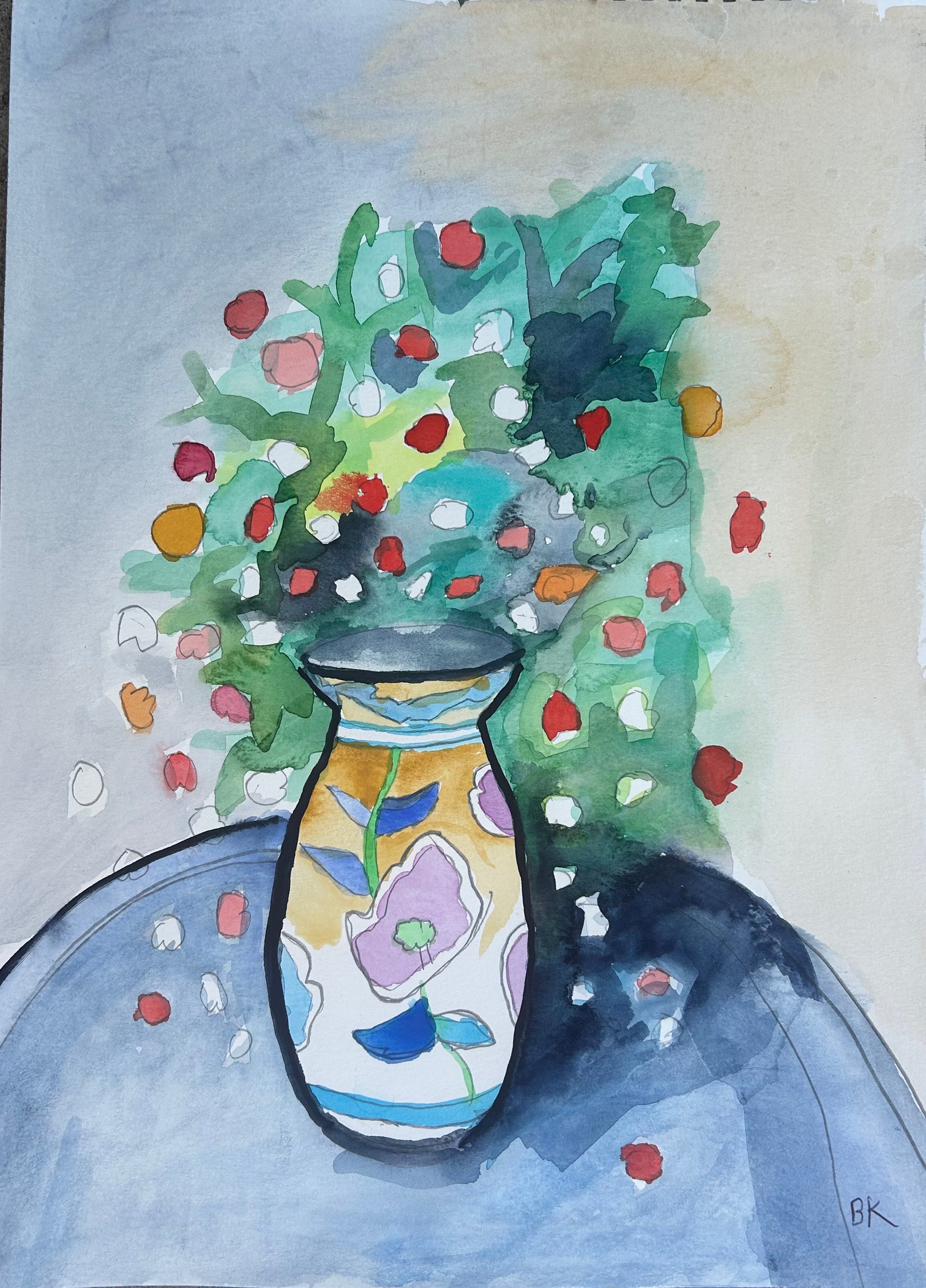 Vase with Flowers --  15"x 11"